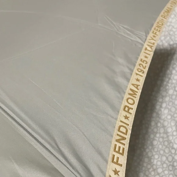 Fendi Light Gray Designer Folding Umbrella - Picture 3 of 10